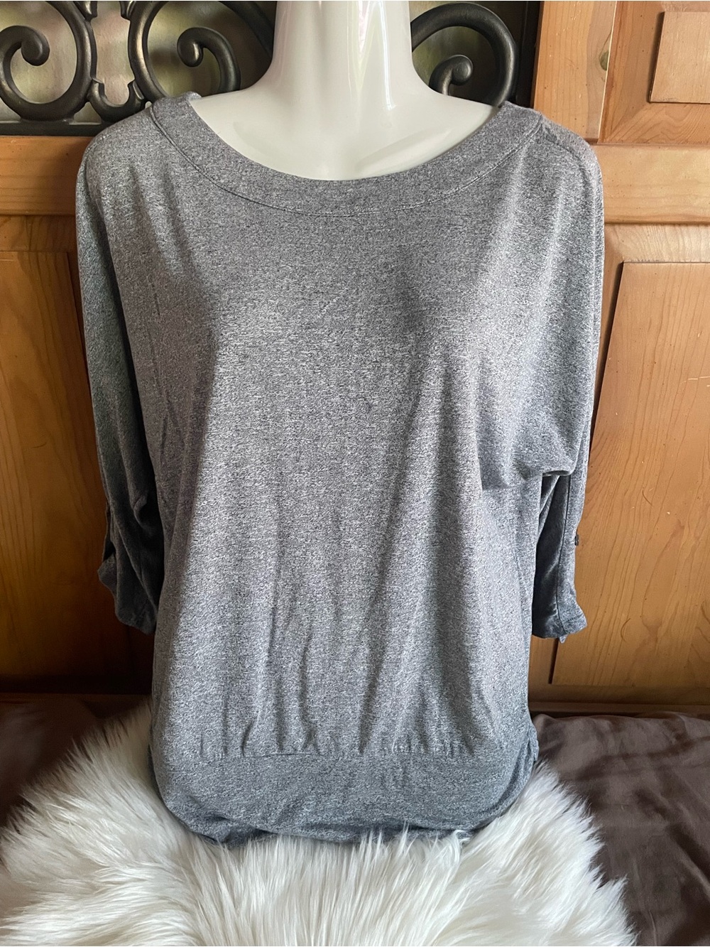 Apt. 9 Heather Gray Boatneck Dolman Sweatshirt